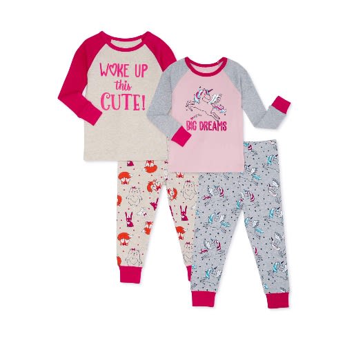Girls Woke Up This Cute Cotton Snug Fit Pyjamas Sleepwear ( Sizes Run Small)