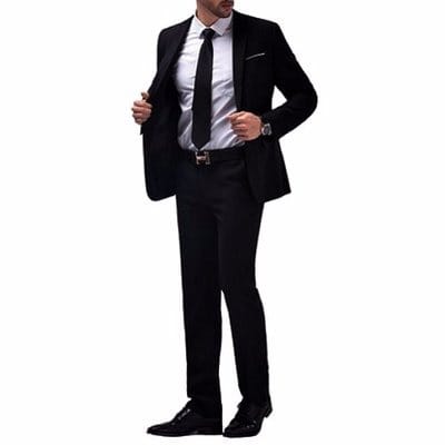 Smart Fitted Corporate Office Suit - Black
