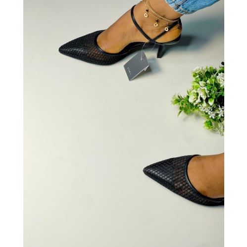Stiletto Heel Sandals - Black