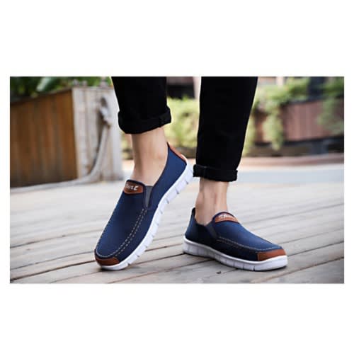 Side Banded Men Fabric Sneakers - Blue