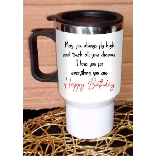 Happy Birthday Custom Branded Travel Mug