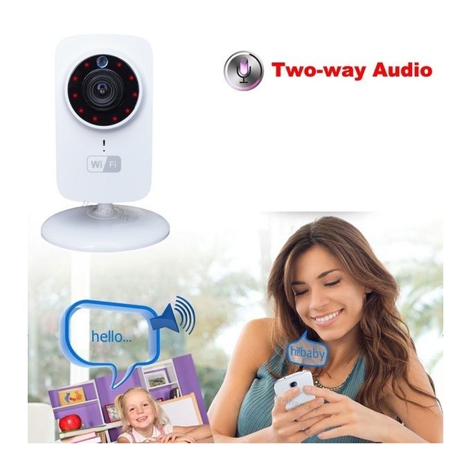 Mini IP Camera Wifi Micro SD CCTV Security Camera 720P Wireless Webcam Audio Surveillance HD Night Vision Cam Video Telecamera - White