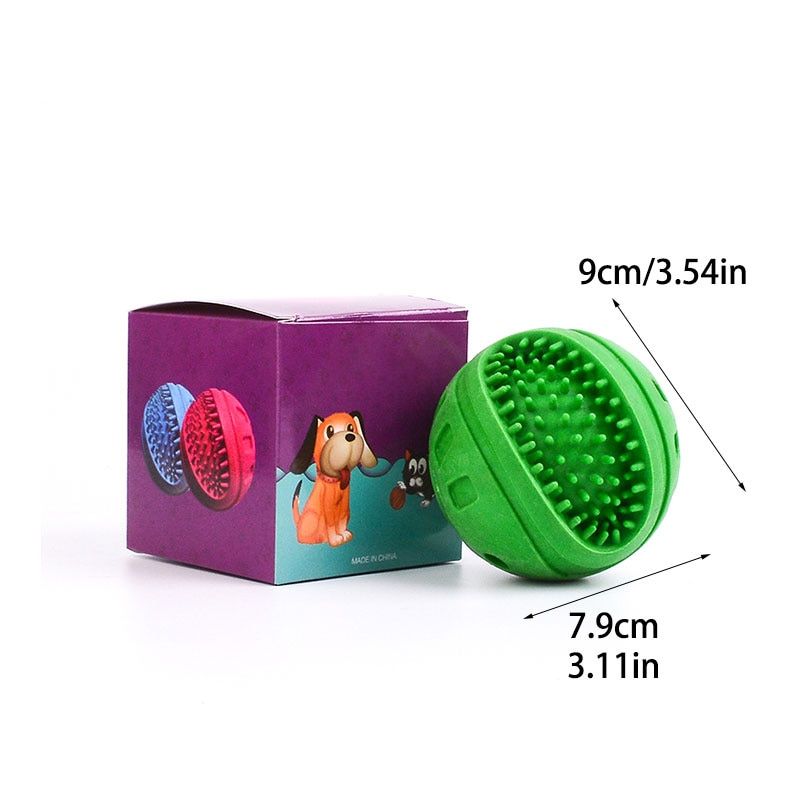Dog Tooth Cleaning Balls Sound Interactive Toys For Puppy Cats Small Large Pets Chewing Food Toothpaste Funny Consume Energy-Green 3