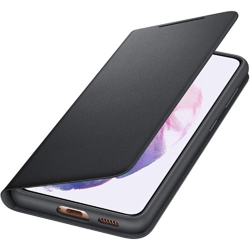 Led Wallet Cover Case For Samsung Galaxy S21 Case - Black