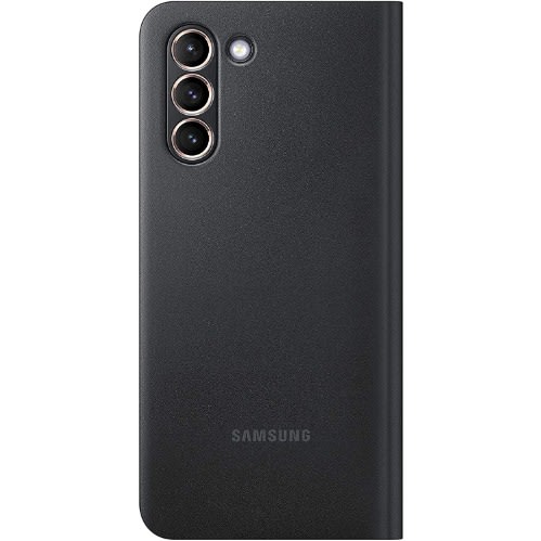 Led Wallet Cover Case For Samsung Galaxy S21 Case - Black