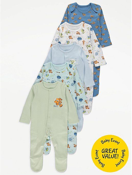 Disney Baby 5pack Sleepsuits
