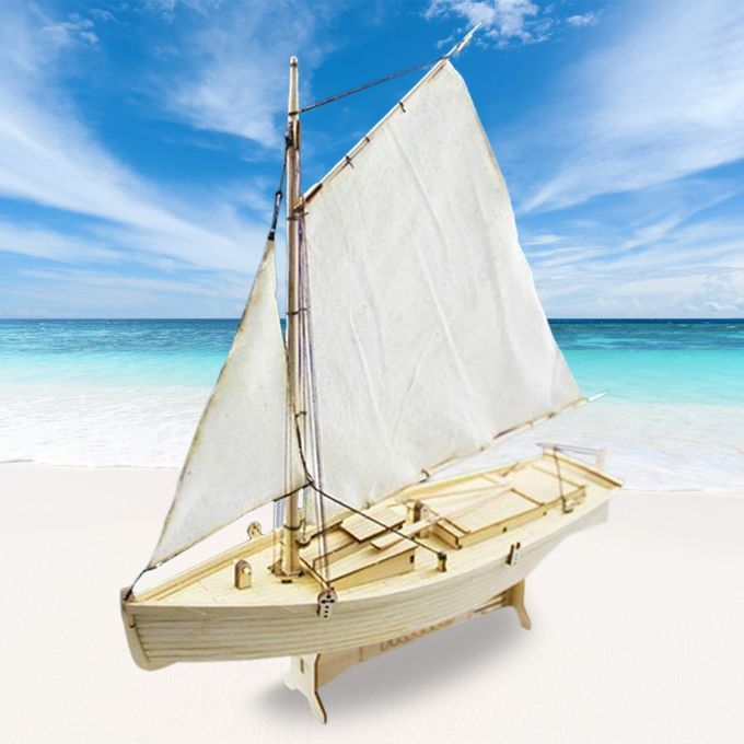 Wooden Sailboat Model Kit Assembly Puzzle Boat For Bedroom Living Room