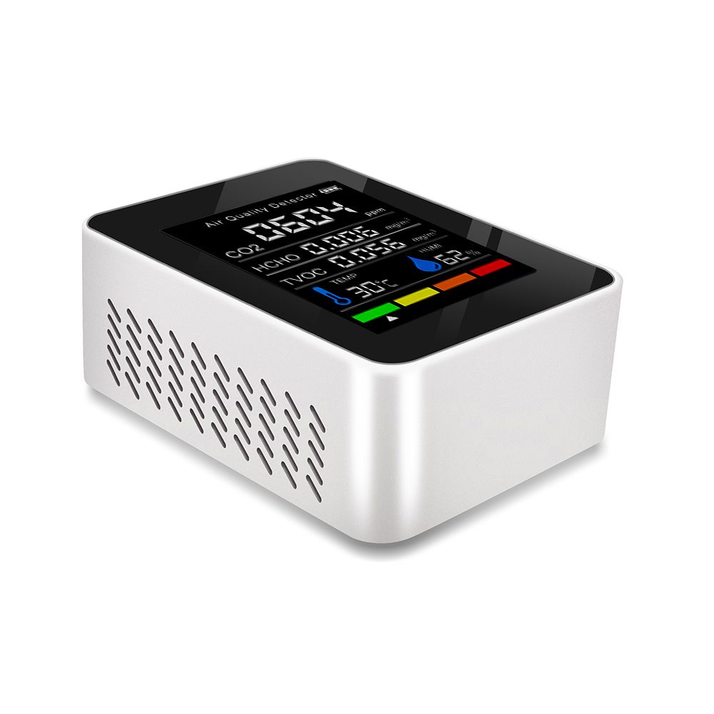 CO2 Meter 5 In 1 Multifunctional Air Quality Detector Digital Temperature Humidity Gas Tester Carbon Dioxide TVOC HCHO Monitor
