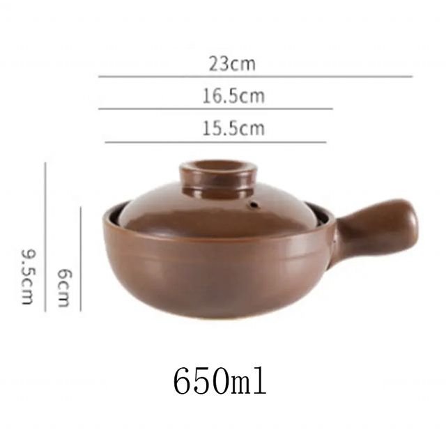 Casserole Porridge Milk Soup Clay Stew Handle Ear Clay Pot