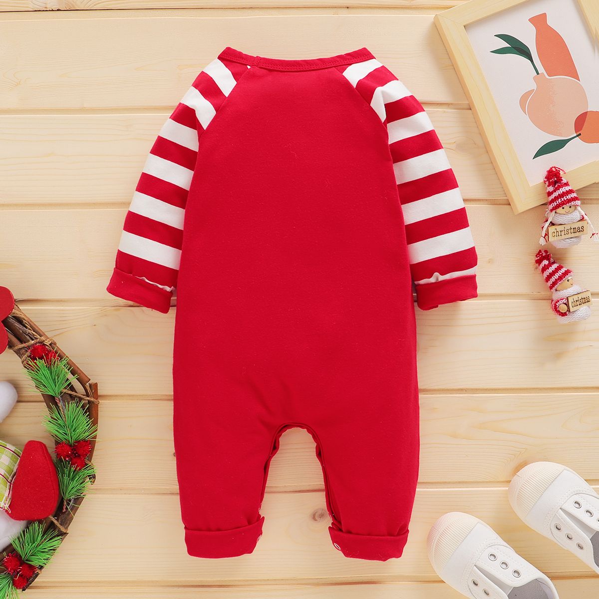 Newborn Baby Boy/Girl 1st XMAS Costumes Cute Santa Claus Design Jumpsuit