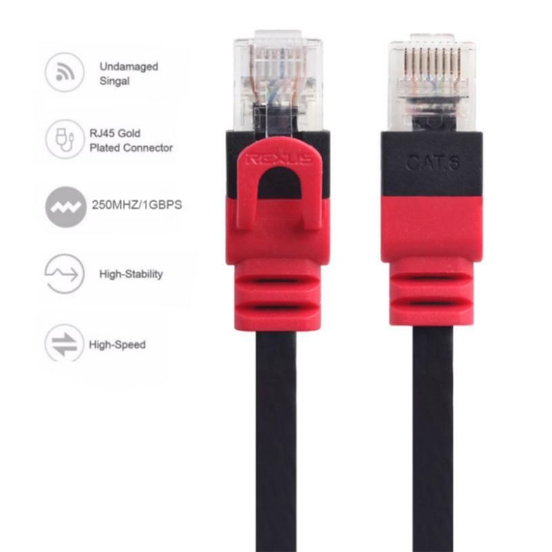 REXLIS Cat6 Gigabit Unshielded Flat Network Cord 50cm 1m to