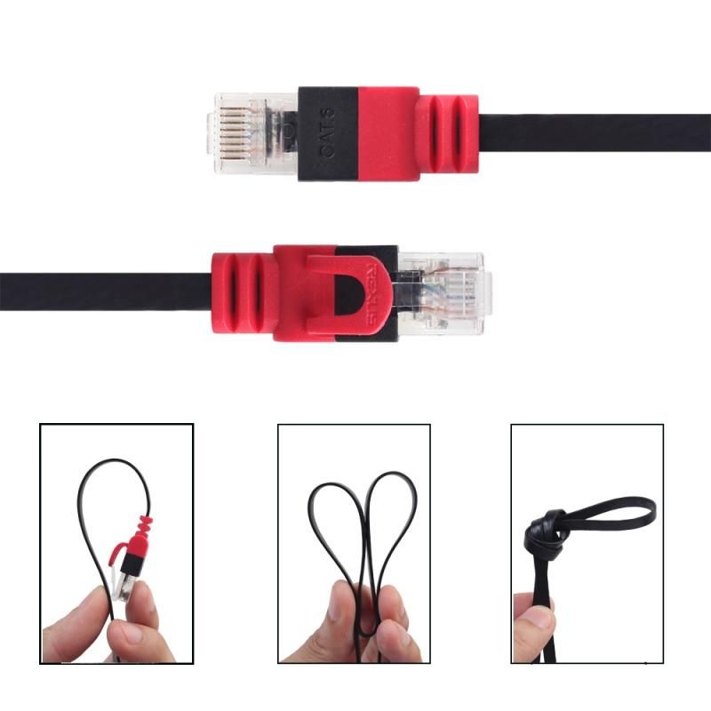 REXLIS Cat6 Gigabit Unshielded Flat Network Cord 50cm 1m to