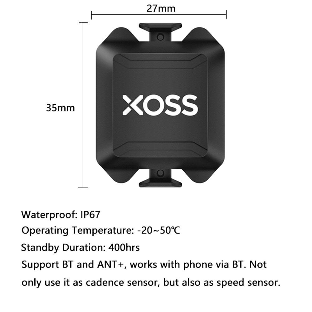 XOSS Bike Cadence Sensor Speedometer Strava BT Cycle Computer Wireless GPS Cadence Sensor Dual ANT + Wireless Compatible with G Bike Computers