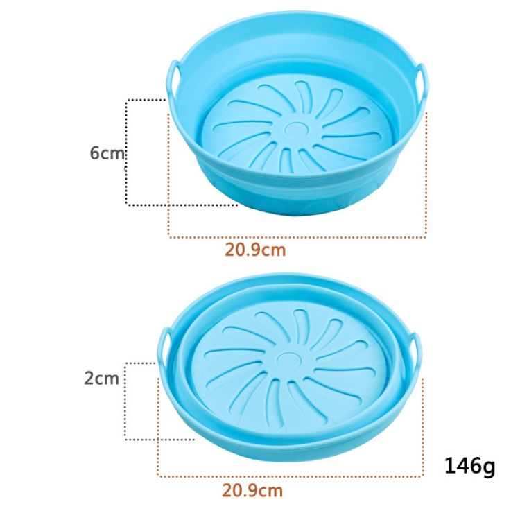 Baking Mat 2pcs Air Fryer Mat Baking Tray, Specification: Round Inner B
