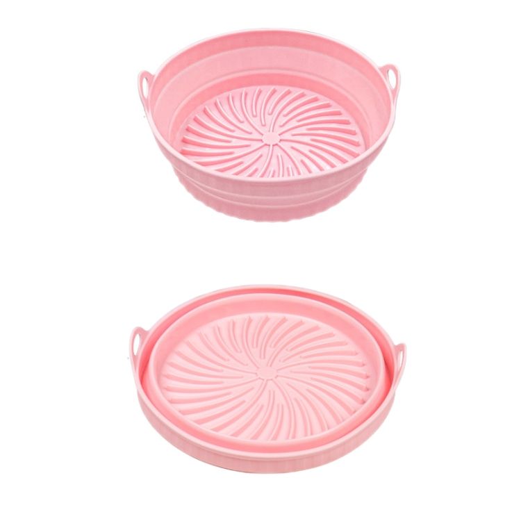 Baking Mat 2pcs Air Fryer Mat Baking Tray, Specification: Round Pink