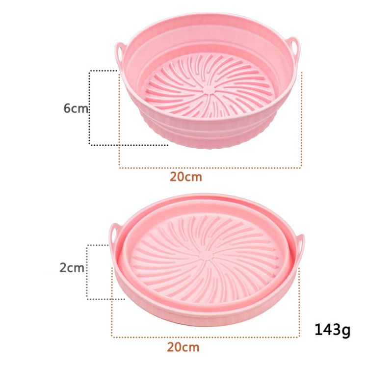 Baking Mat 2pcs Air Fryer Mat Baking Tray, Specification: Round Pink