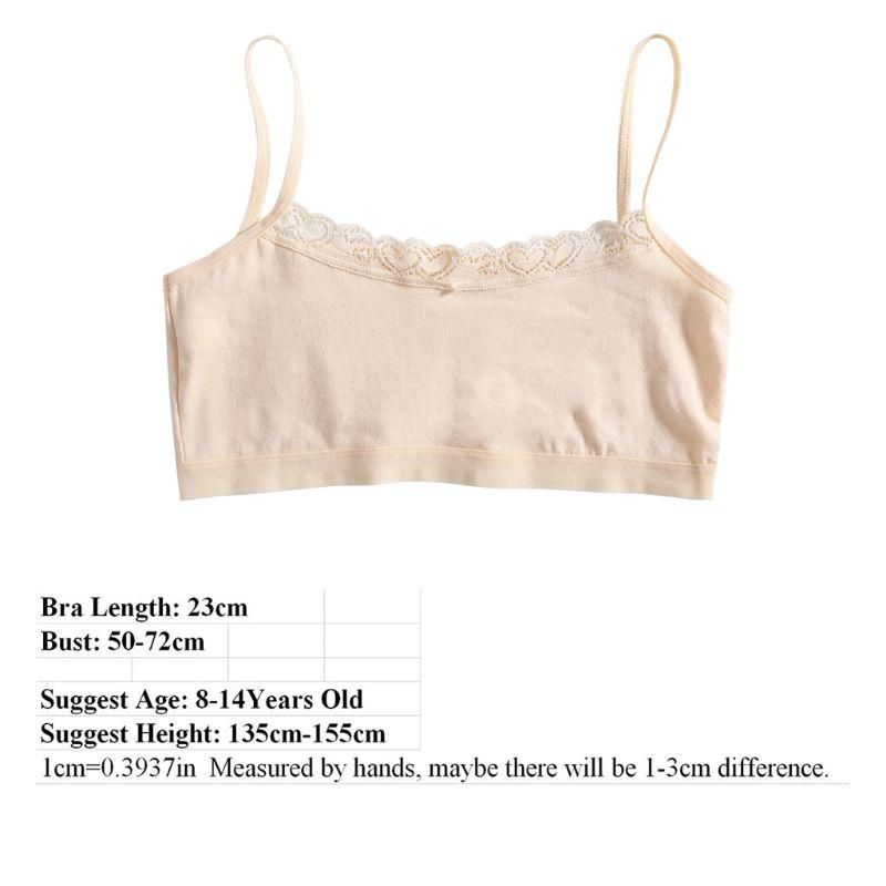 4PCS / Set Cotton Lace Girls Training Bra For Children Teen Vest Underwear Bra Girls For 8 9 10 11 12 13 14 years
