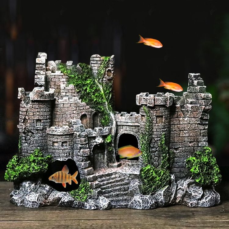 Fish Tank Ancient Castle Resin Decoration
