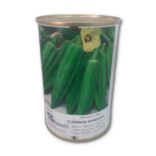Clemson Spineless Okro Seeds - 100 Grams - 3 Tins