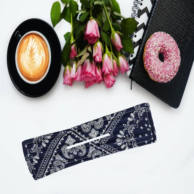 Women Knotted Deft Bun Fashion Hair Bands Headband Printing Black