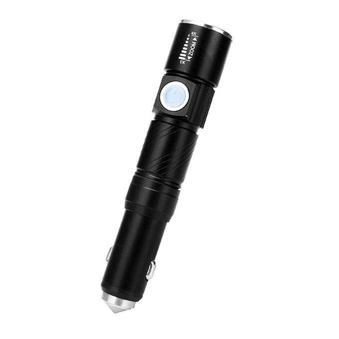 T700 USB  Ar- Harger Qui K   Flashlight Safety Hammer-black