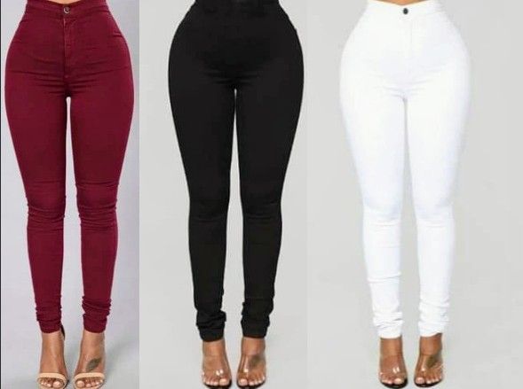 3 In 1 Ladies Sexy Slim Fitted Jeans-Black/White/Wine