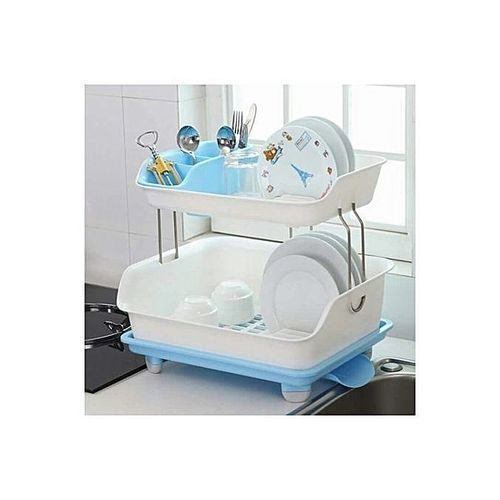 2 Tiers Dish Rack With Drainer