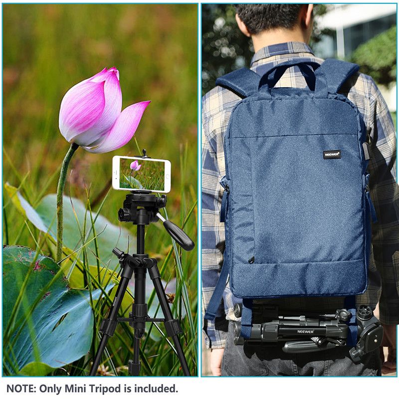 Mini Travel Tabletop Camera Tripod 24 Inches/62 Centimeters, Portable Aluminum With 3-Way Swivel Pan Head For DSLR Camera,Smartphones,DV Video Up To 6.6 Pounds/3 Kilograms (T210)