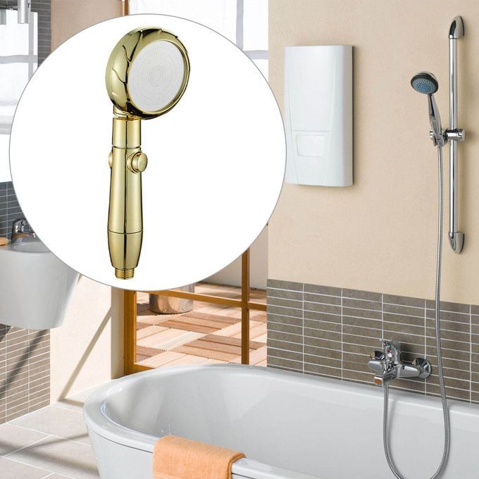 Handheld Shower Head Pressurized High Pressure Bath Showerhead Golden