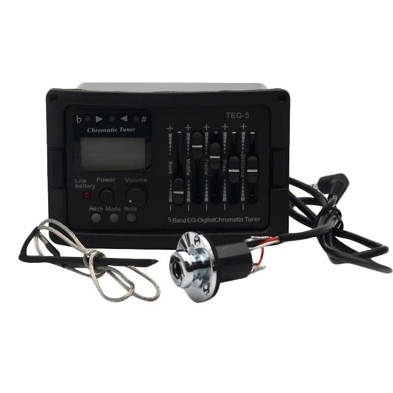 5 Band Acoustic Guitar Preamp EQ Equalizer Classical Acoustic Guitar Amplifier Digital Blend Tuner Piezo Pickup