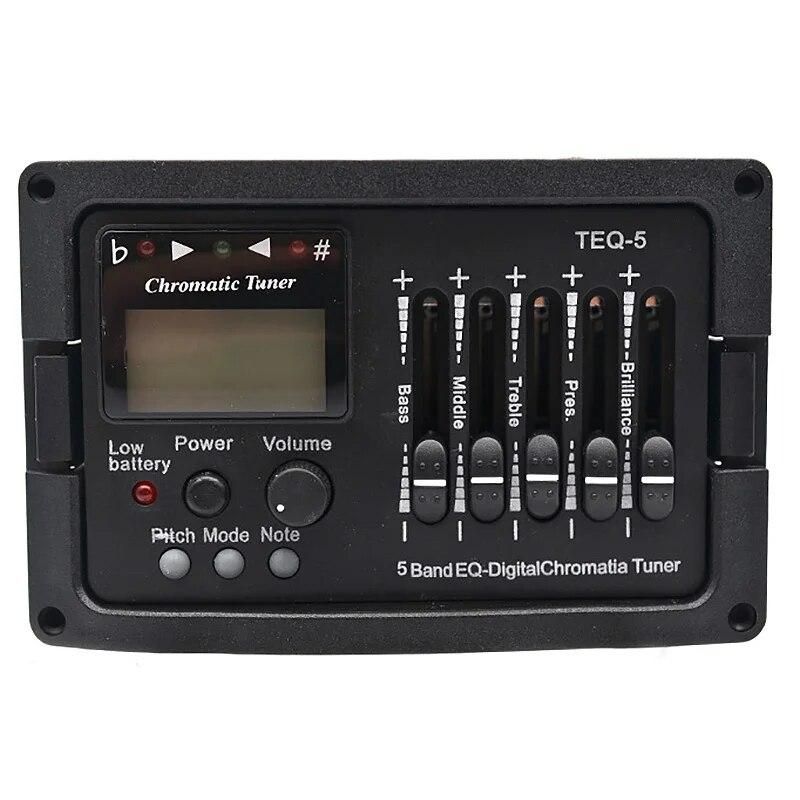 5 Band Acoustic Guitar Preamp EQ Equalizer Classical Acoustic Guitar Amplifier Digital Blend Tuner Piezo Pickup