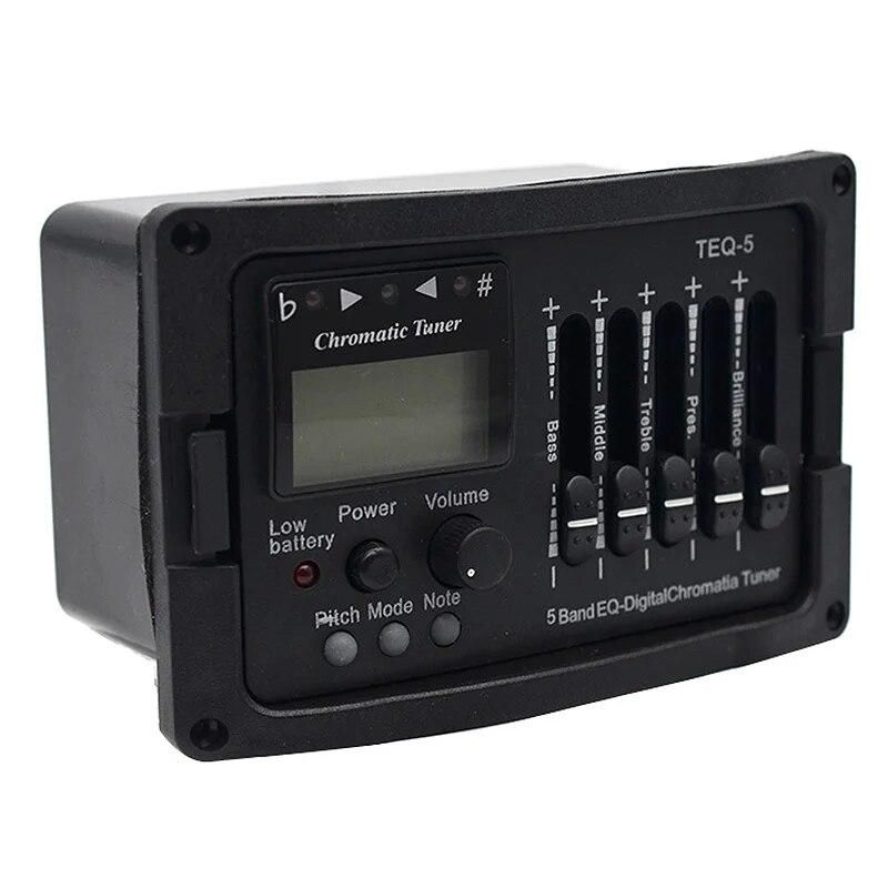 5 Band Acoustic Guitar Preamp EQ Equalizer Classical Acoustic Guitar Amplifier Digital Blend Tuner Piezo Pickup