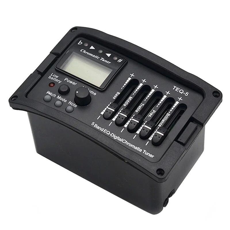 5 Band Acoustic Guitar Preamp EQ Equalizer Classical Acoustic Guitar Amplifier Digital Blend Tuner Piezo Pickup