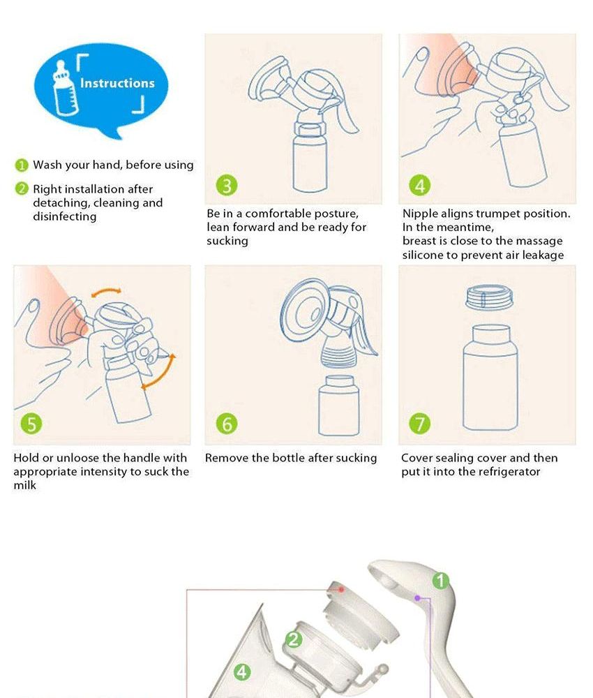 EsoGoal Breast Pump Single Manual Food-grade Silicone