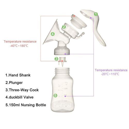 EsoGoal Breast Pump Single Manual Food-grade Silicone