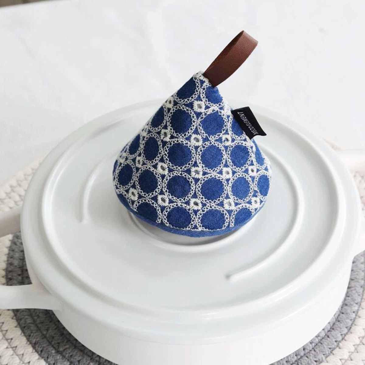 Pot Handle Mitt Triangle Cotton Handle Cover Kitchen Tool Dark Blue