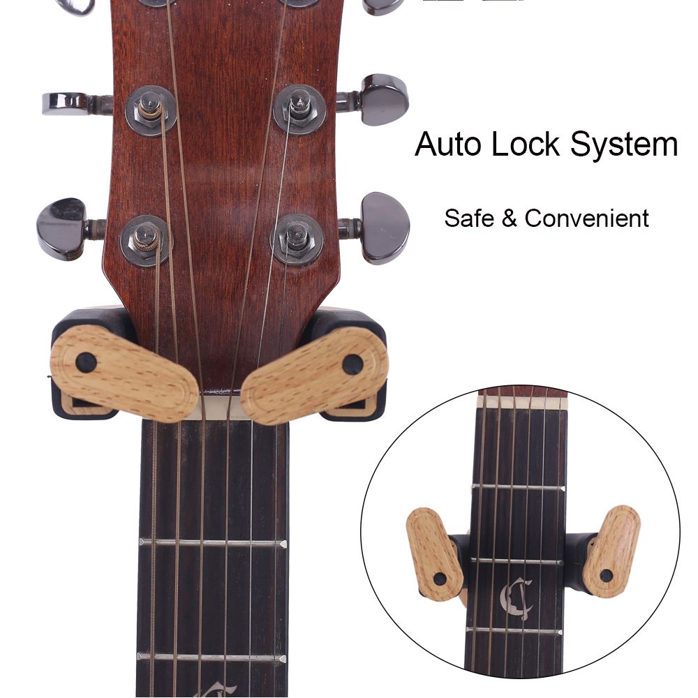 Wall Mount Guitar Hanger Hook Holder Keeper Auto Lock With