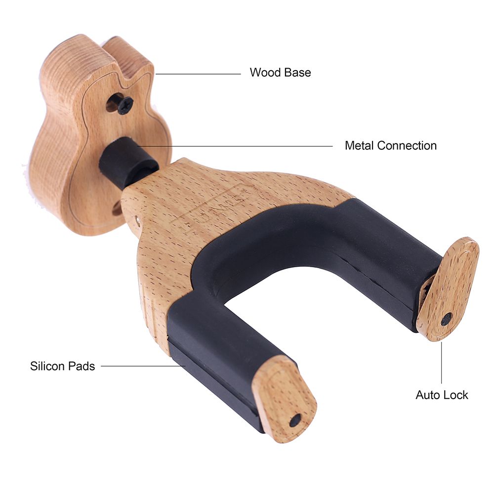 Wall Mount Guitar Hanger Hook Holder Keeper Auto Lock With