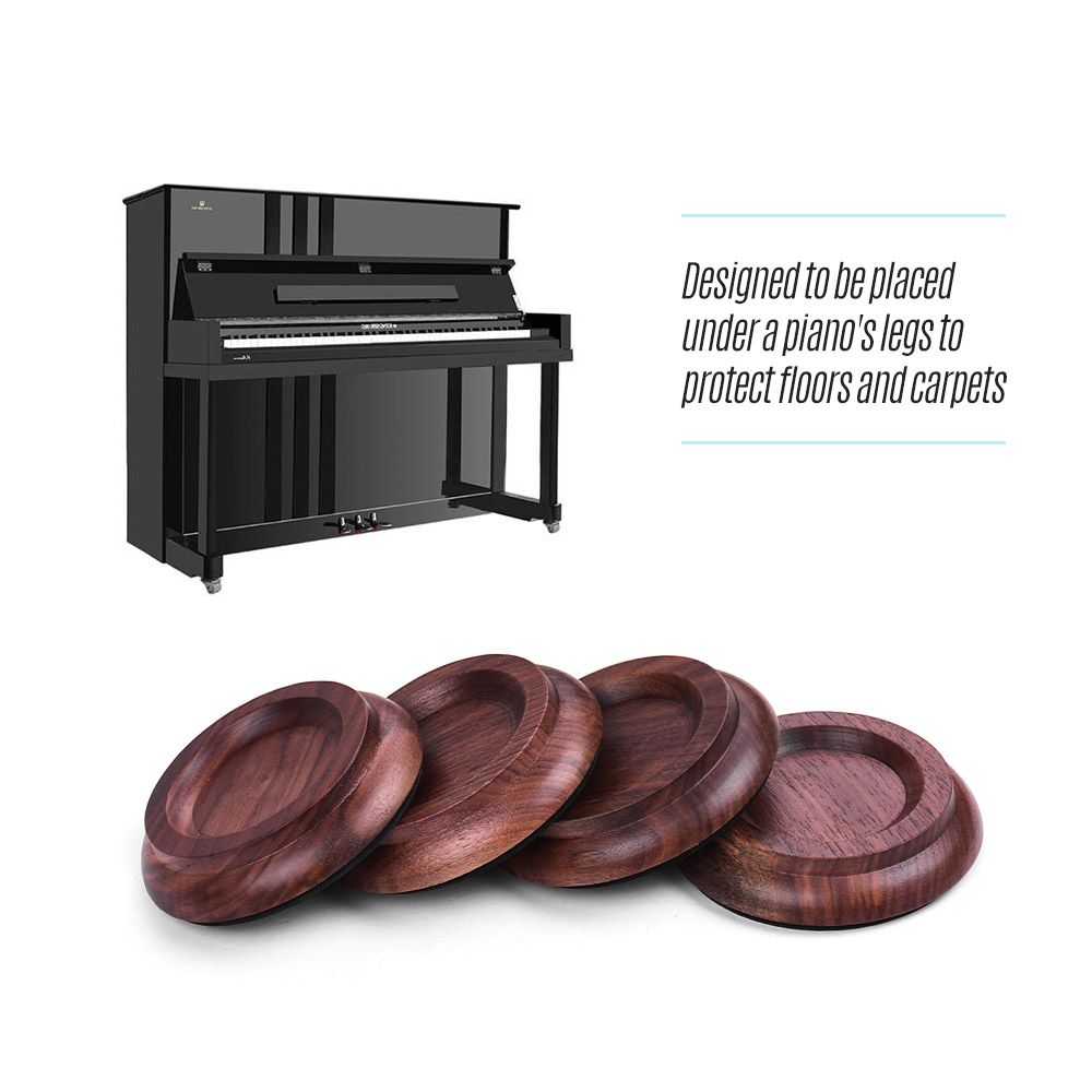 4pcs/Set Upright Piano Caster Cups Coaster Solid Wood With