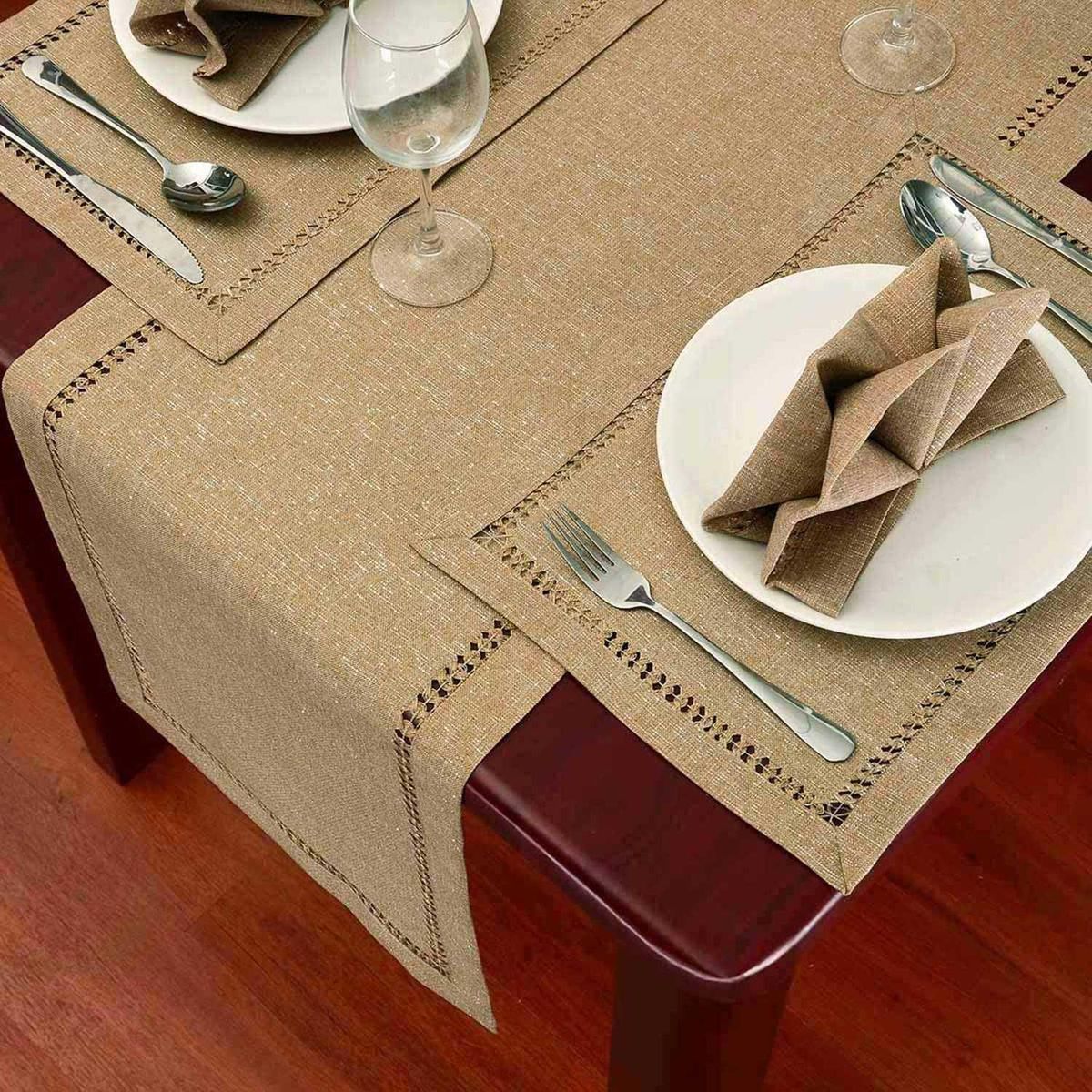Hand Hemstitched Dining Table Runner Dresser Scarves,