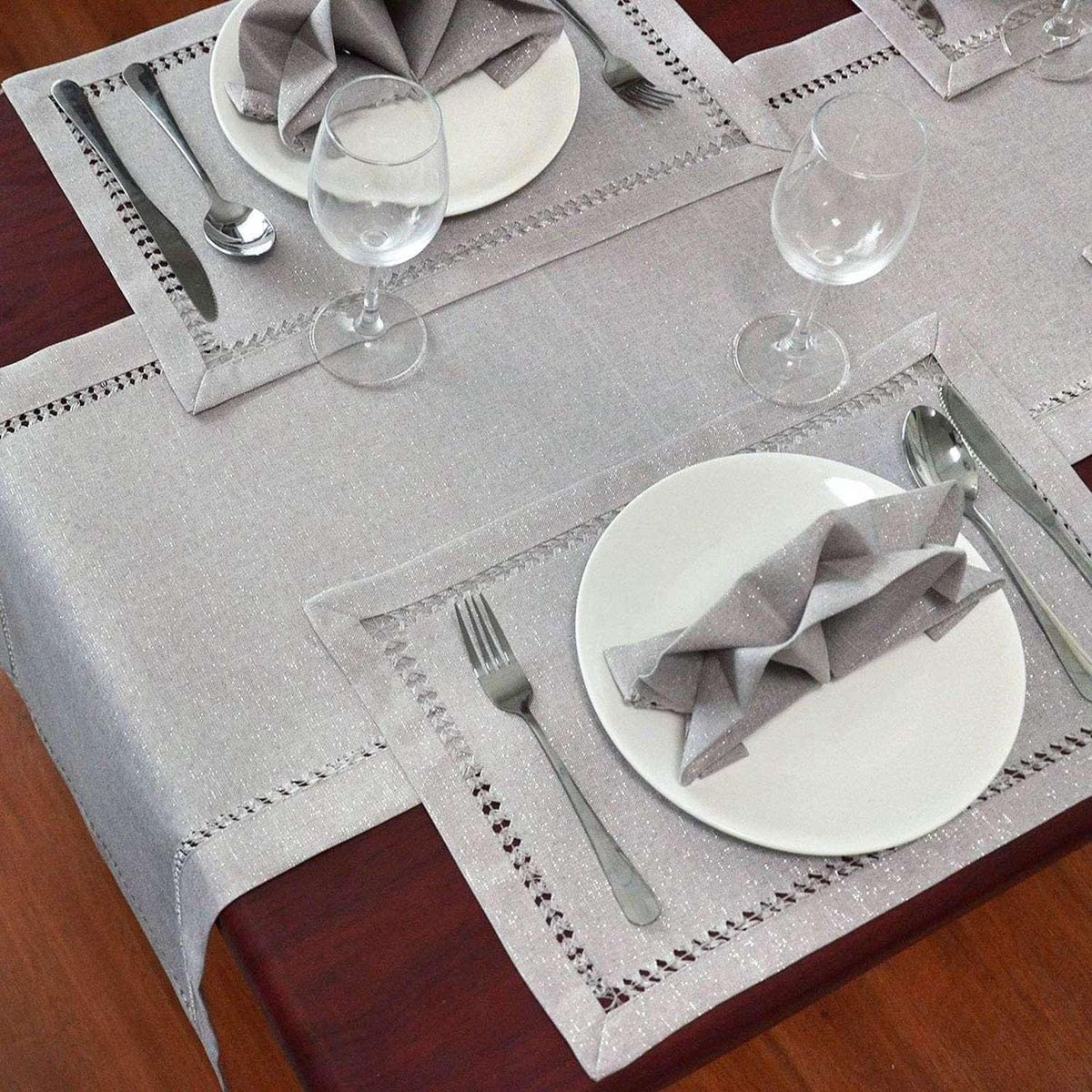 Hand Hemstitched Dining Table Runner Dresser Scarves,