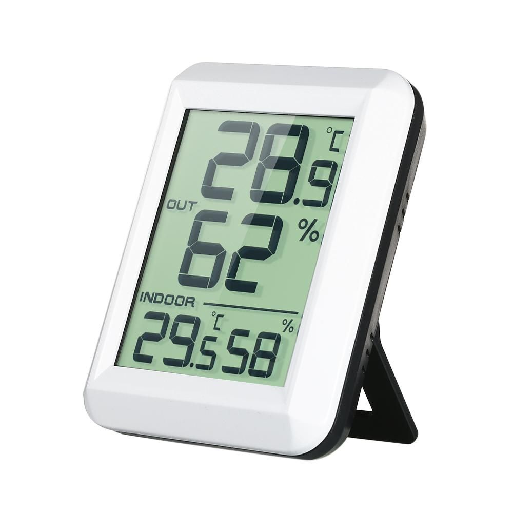 Wireless Mini LCD Digital Thermometer Hygrometer Indoor Outdoor °C/°F Temperature Humidity Monitor Gauge Thermo-Hygrometer with Back Stand for Warehouse Bedroom