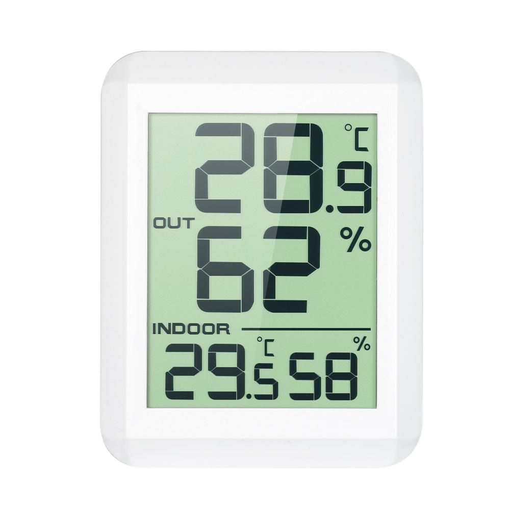 Wireless Mini LCD Digital Thermometer Hygrometer Indoor Outdoor °C/°F Temperature Humidity Monitor Gauge Thermo-Hygrometer with Back Stand for Warehouse Bedroom
