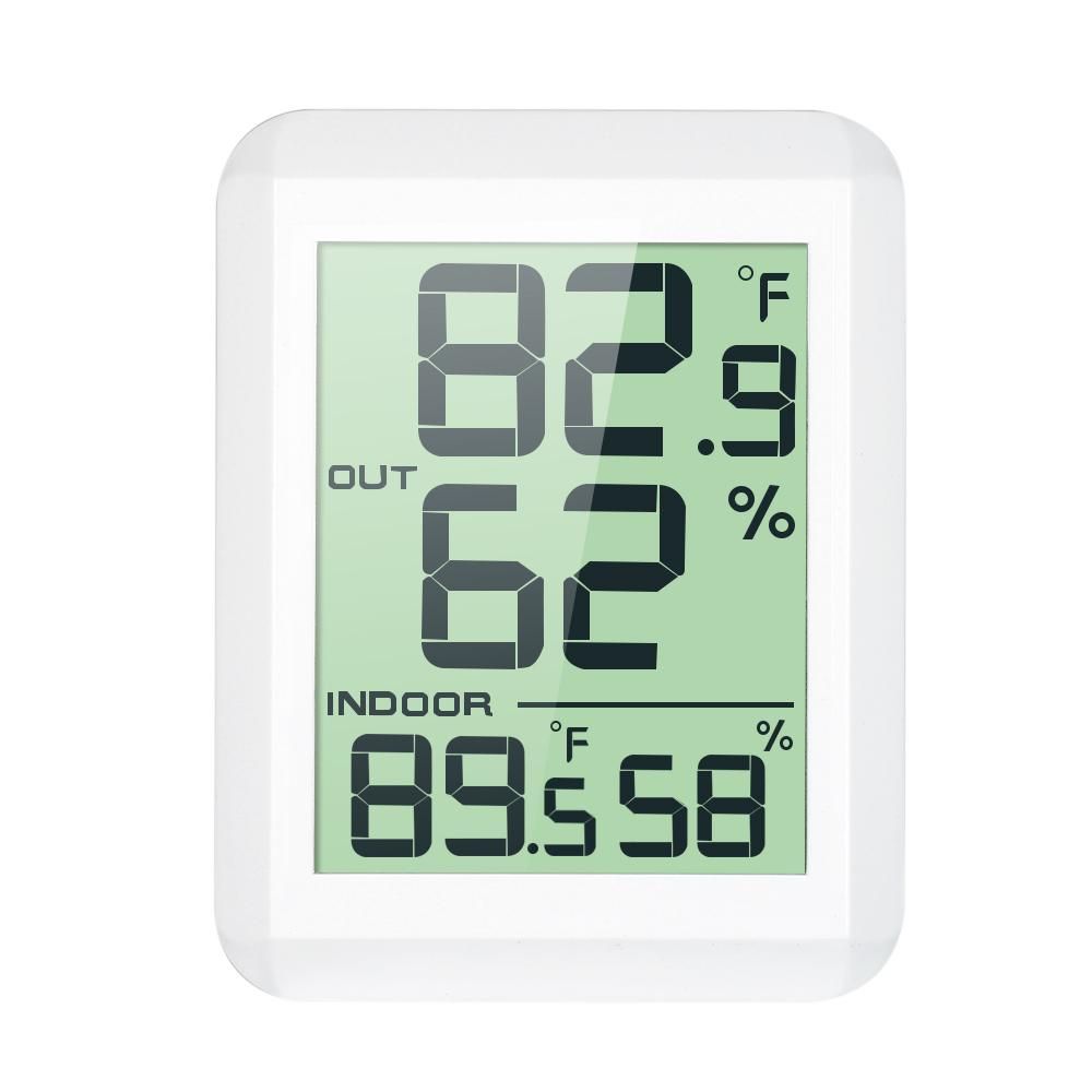 Wireless Mini LCD Digital Thermometer Hygrometer Indoor Outdoor °C/°F Temperature Humidity Monitor Gauge Thermo-Hygrometer with Back Stand for Warehouse Bedroom