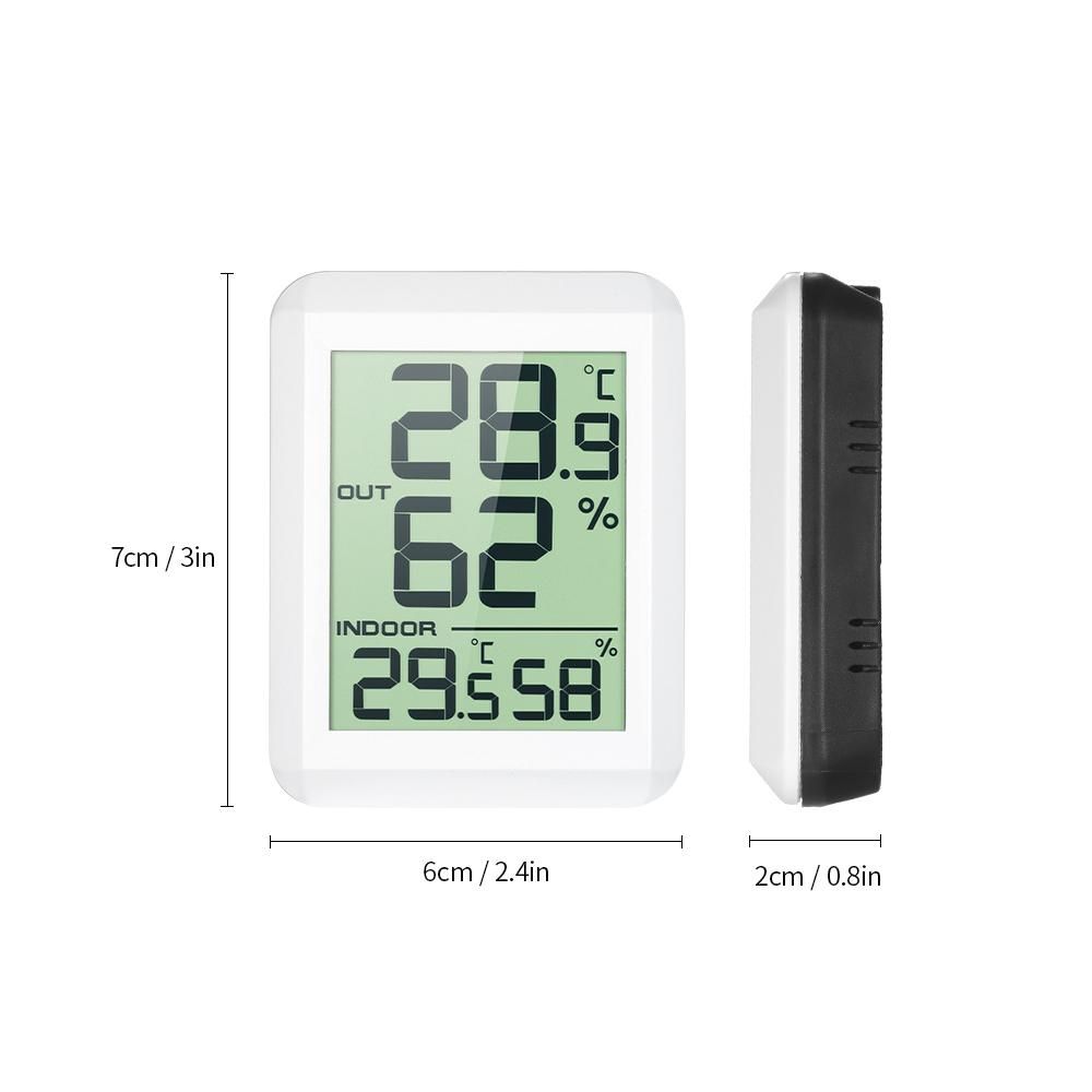 Wireless Mini LCD Digital Thermometer Hygrometer Indoor Outdoor °C/°F Temperature Humidity Monitor Gauge Thermo-Hygrometer with Back Stand for Warehouse Bedroom