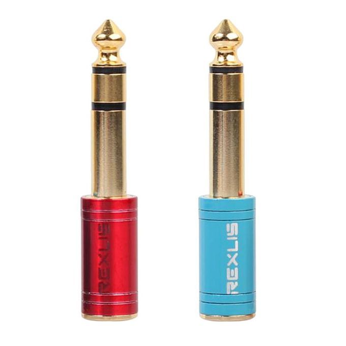 2pcs 6.35mm Male To 3.5mm Female Stereo Headphone   Adapter Converter
