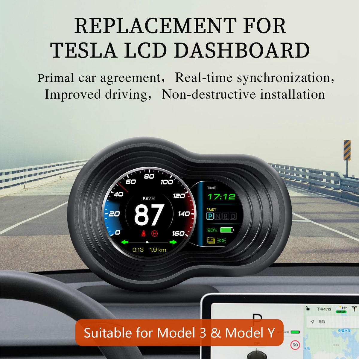 HD LCD Heads Up Display Multi-Data Display Dashboard LCD