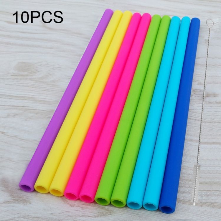 10 PCS  Silicone Straws Cartoon Colorful Drink Tool