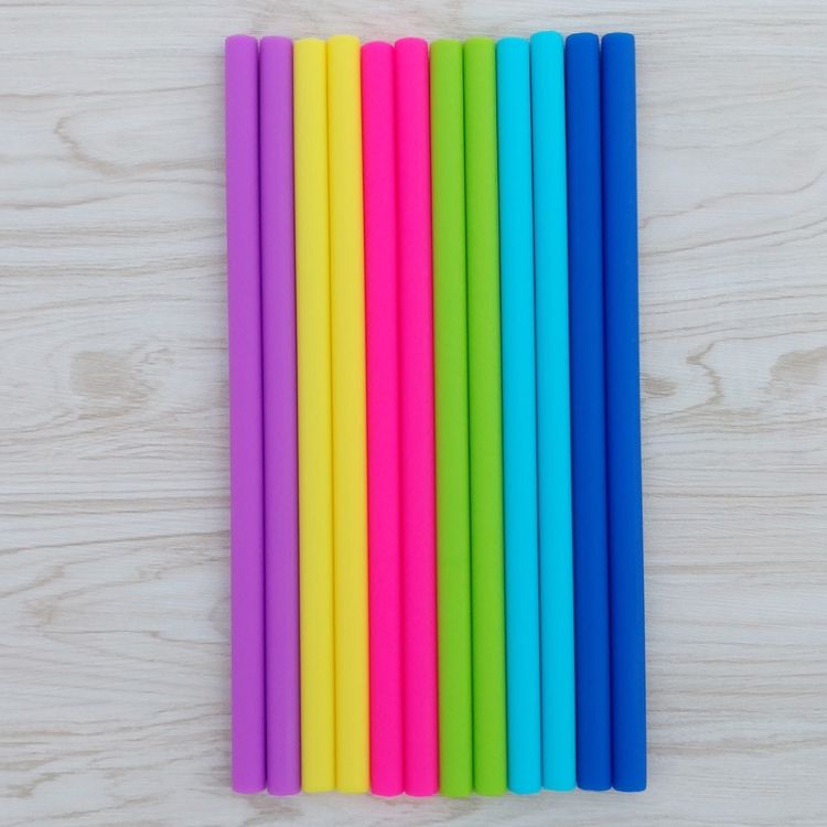10 PCS  Silicone Straws Cartoon Colorful Drink Tool