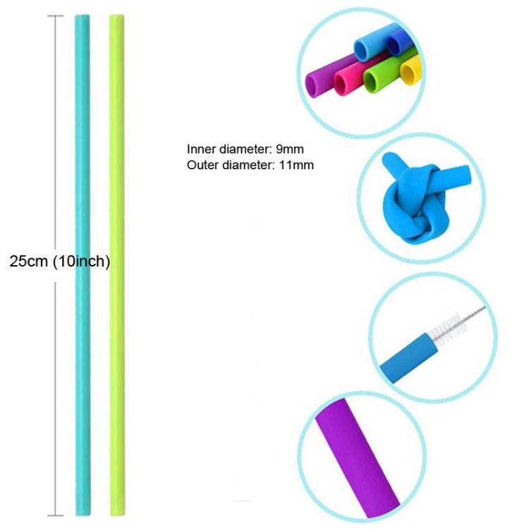 10 PCS  Silicone Straws Cartoon Colorful Drink Tool